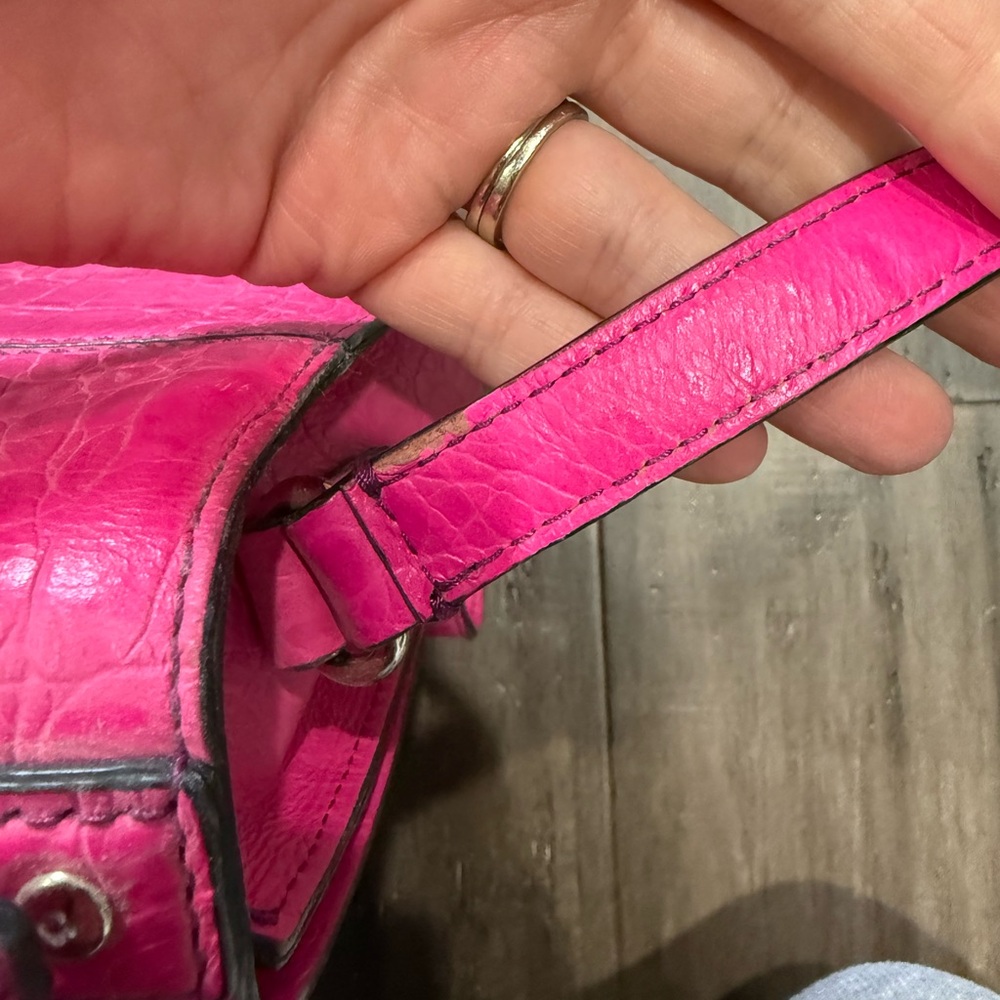 Hot pink Kate Spade Croc Satchel with Shoulder strap - Picture 3 of 15
